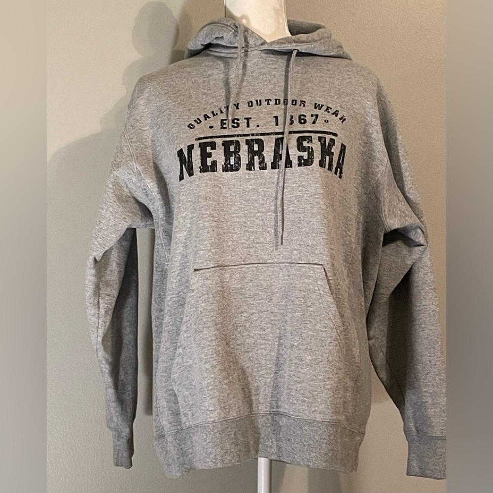 GBR! Heavy weight cotton blend Nebraska hoodie. Size:M